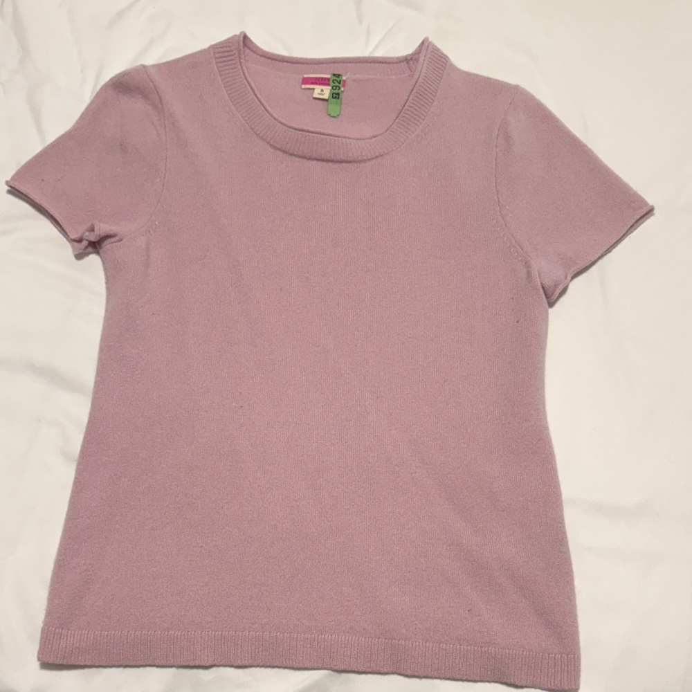 J. Crew Lavender Cashmere Short Sleeve Sweater